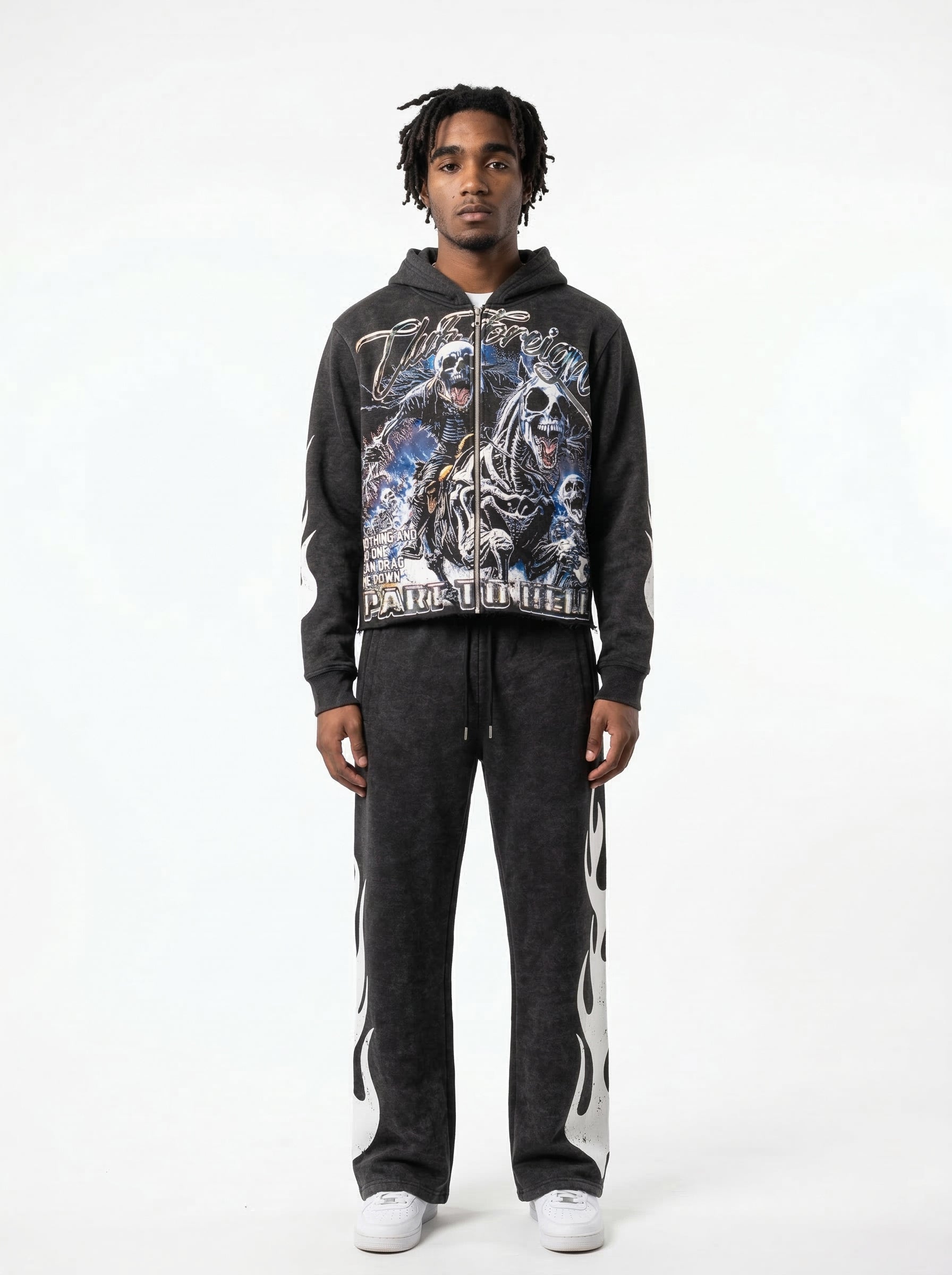 Club Foreign 2.0 "Rich or Dead" Sweatsuit – Пкун Acid Washed Set