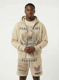 Diplomats "Passport" World Tour Zip-Up Hoodie - Sand / Cream