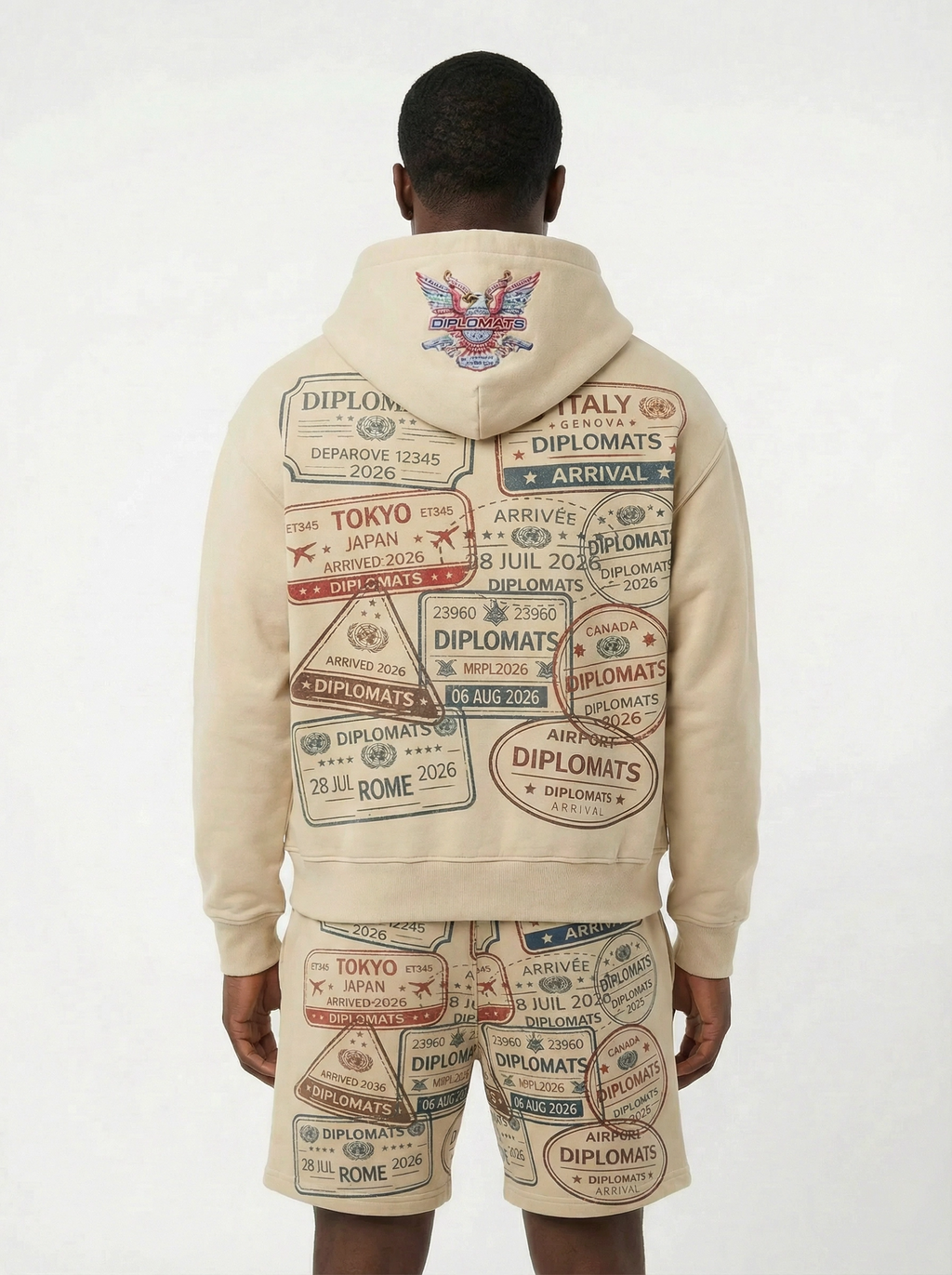 Diplomats "Passport" World Tour Zip-Up Hoodie - Sand / Cream