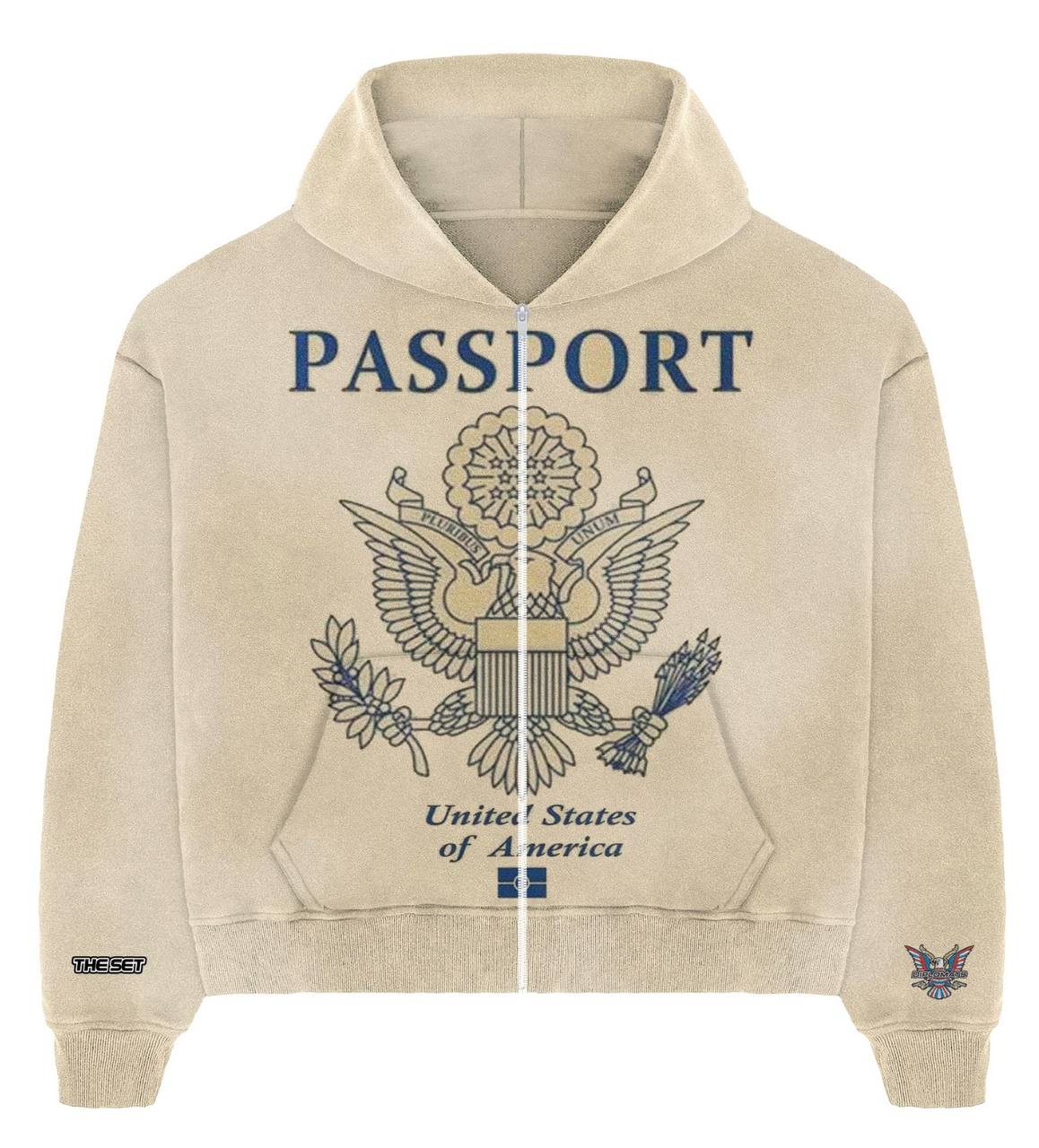 [COMING SOON] Club Foreign "Passport" World Tour Zip-Up - Sand / Cream