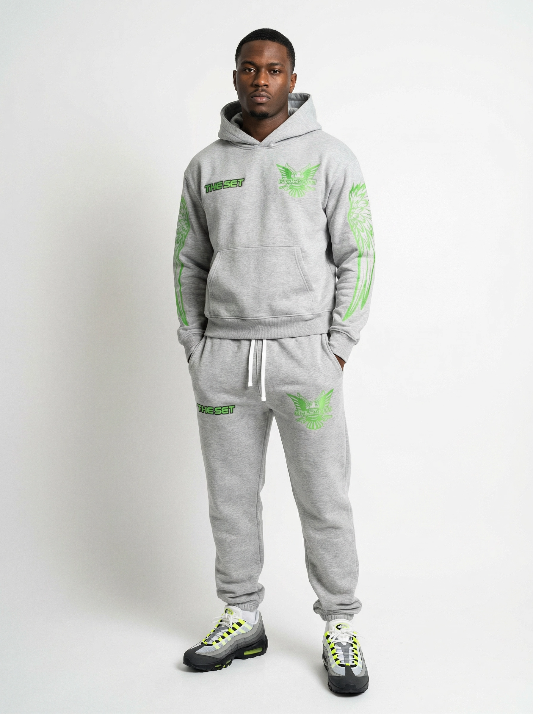 Club Foreign x Diplomats "Electric Heritage" – Heather Grey / Neon