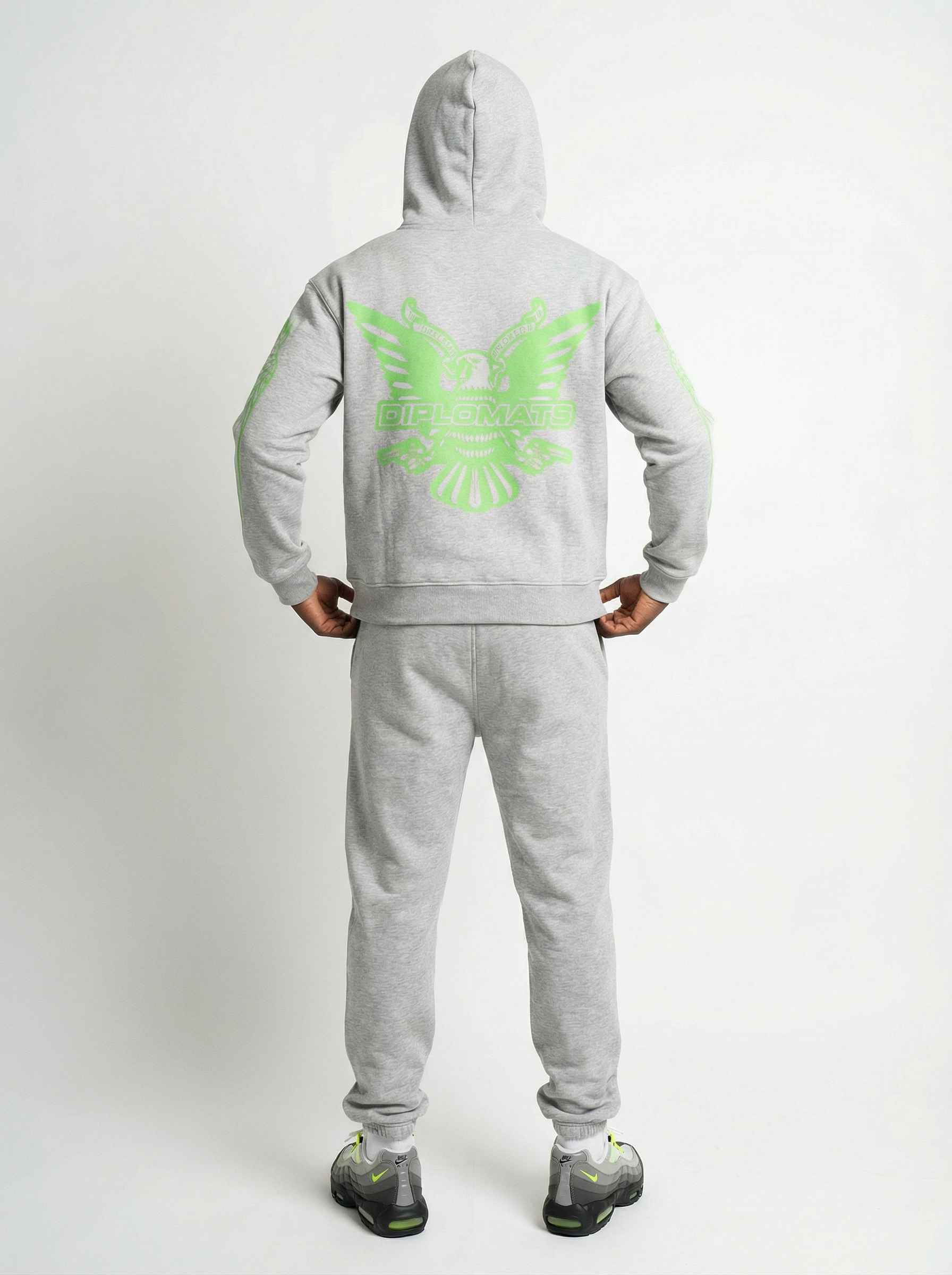 Club Foreign x Diplomats "Electric Heritage" – Heather Grey / Neon