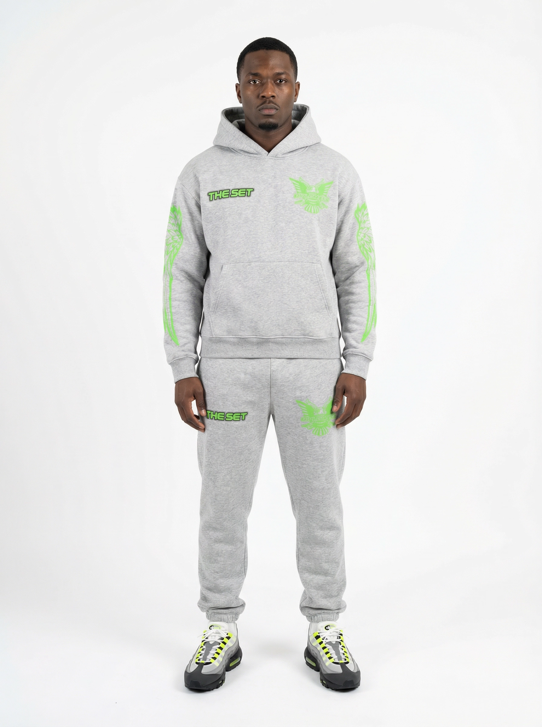 Club Foreign x Diplomats "Electric Heritage" – Heather Grey / Neon