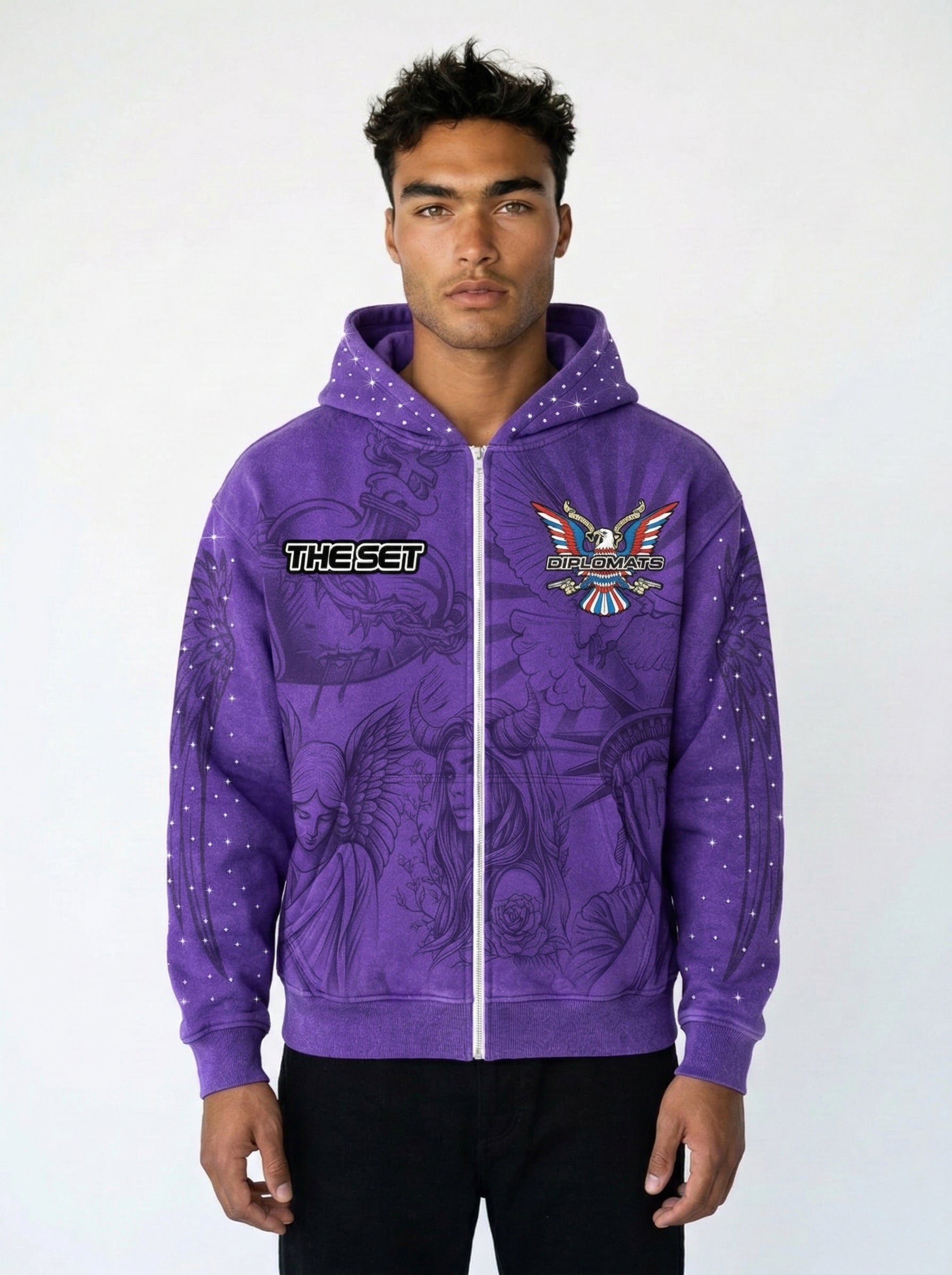 Club Foreign x Diplomats "Purple Reign" Hoodie – Stoned Crystal
