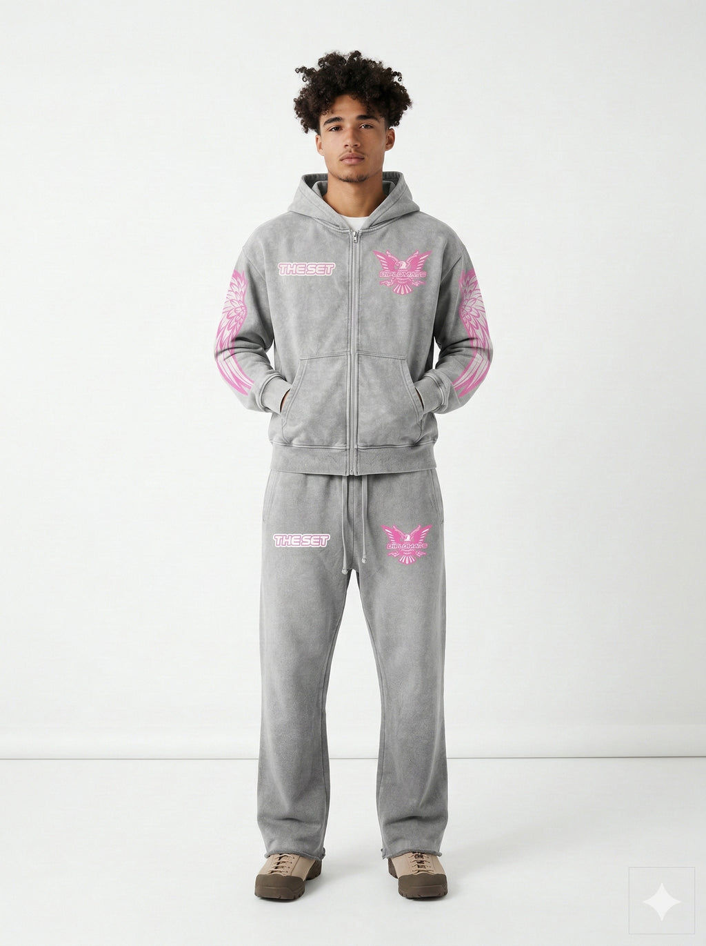 Diplomats "Wings" Sweatsuit – Stoned Acid Grey