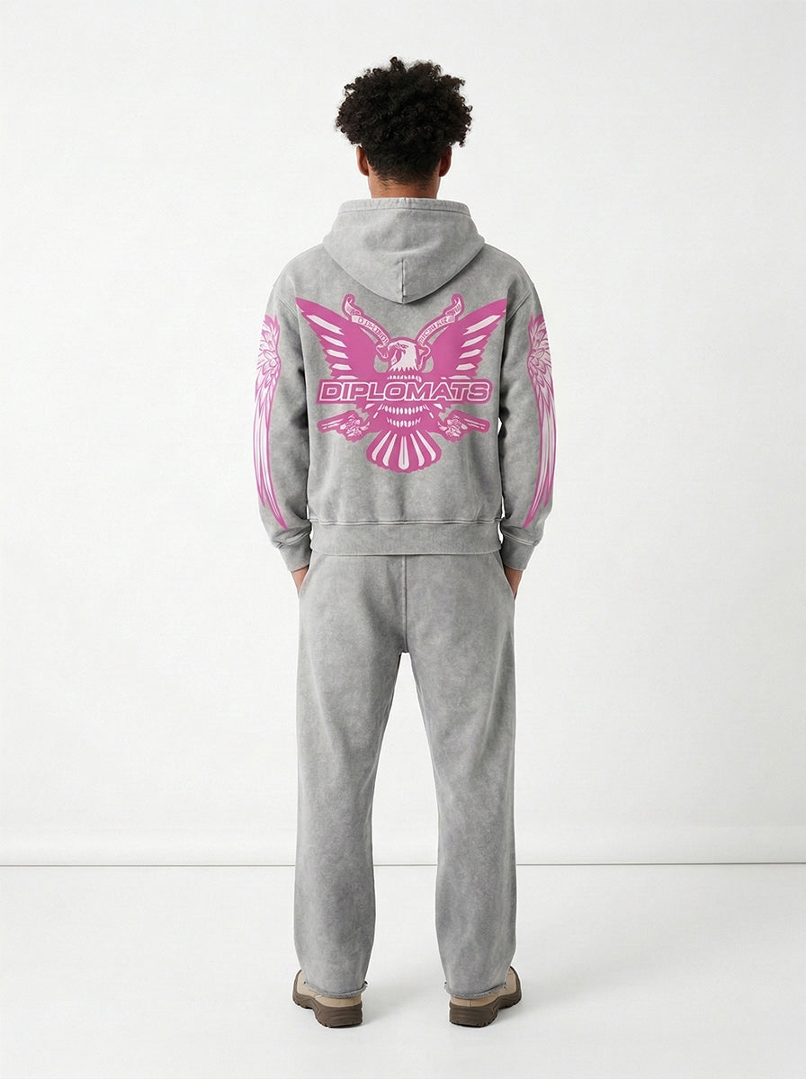 Club Foreign x Diplomats "Wings" Sweatsuit – Stoned Acid Grey