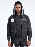 Club Foreign x Nems FYL: "Gorilla Monsoon" Full-Zip Hoodie – Washed Black