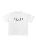 Let's Rap About It 'Pause New York' Graphic Tee - Luxury White