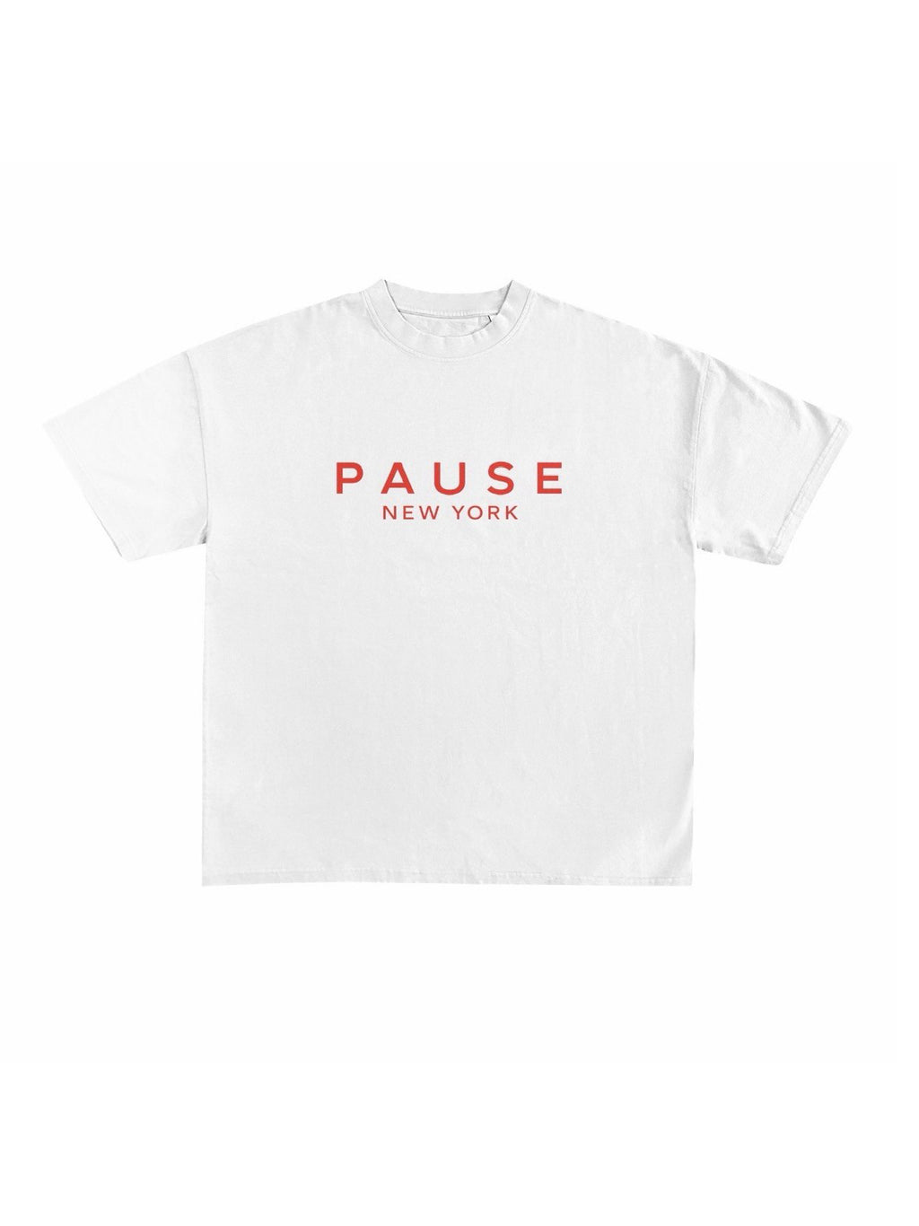 Let's Rap About It 'Pause New York' Graphic Tee - White Red