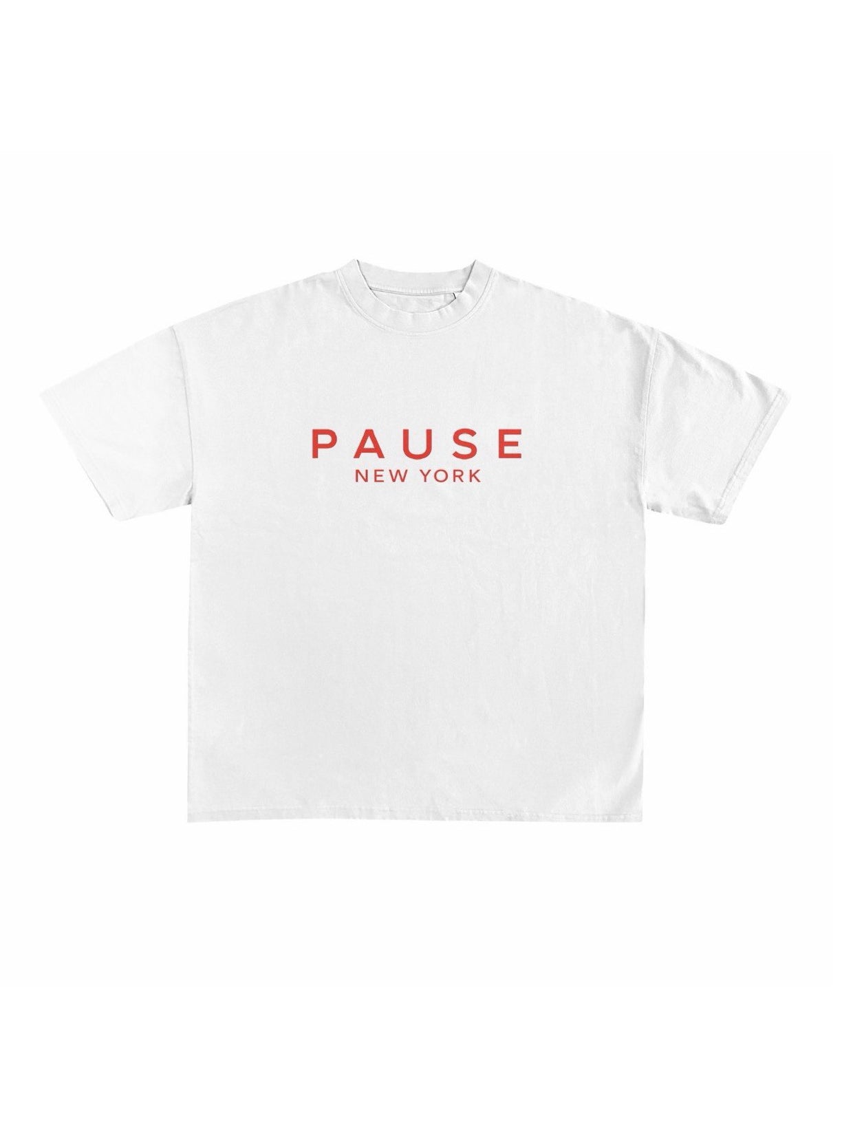 Let's Rap About It 'Pause New York' Graphic Tee - White Red