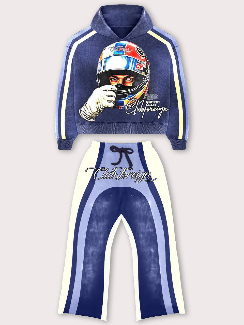 Club Foreign 2.0 "Racing Club" Victory Built In Sweatsuit – Washed Navy