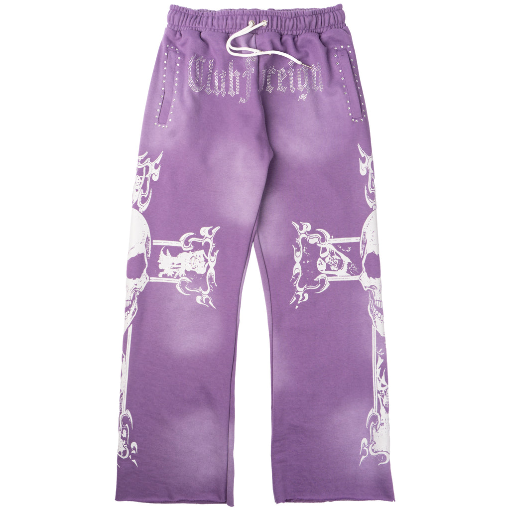 Club Foreign 2.0 "Ethereal Ruin" Sweatsuit – Acid Washed Purple Set
