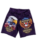 "Harlem Diplomats Bike Life" Denim Painter Shorts – Royal Purple