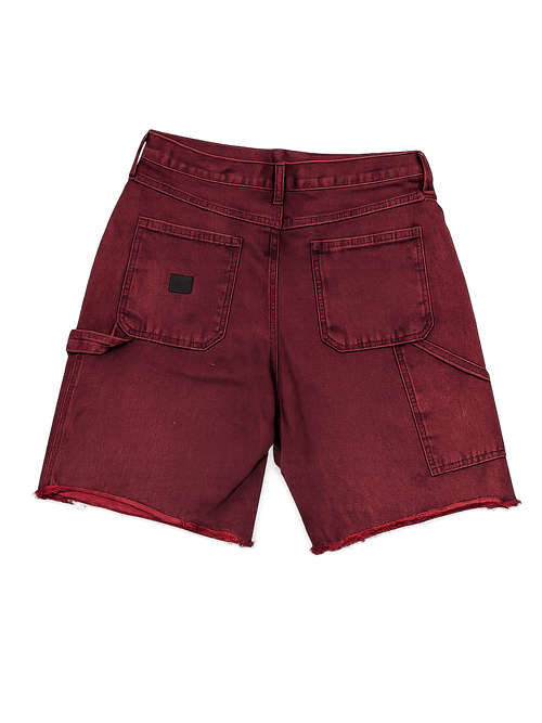 "Harlem Diplomats Bike Life" Denim Painter Shorts – Oxblood Red