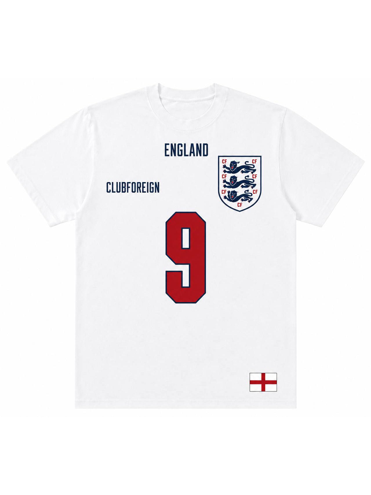 Club Foreign England "9" Heritage Jersey Tee - White