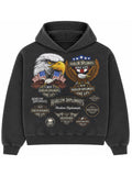 Harlem Diplomats "Bike Life" Vintage Biker Print Hoodie – Washed Black