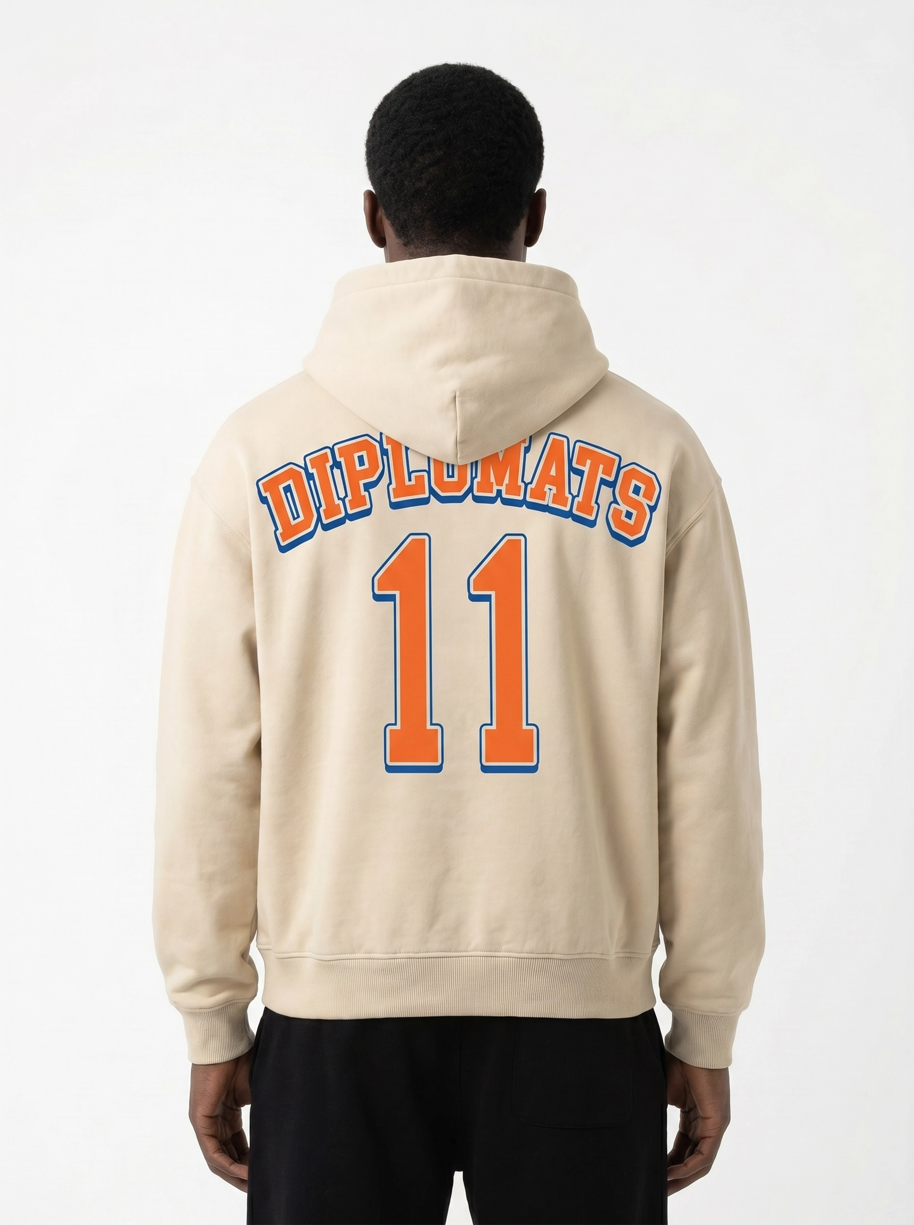 Diplomats" NY Knicks Jumbo Graphic Heavyweight Hoodie - Vintage Cream