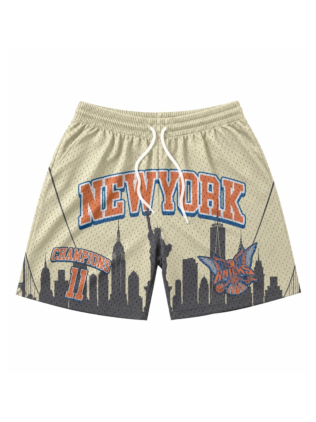 Diplomats 'New York Champions' Heavyweight Mesh Shorts - Biege