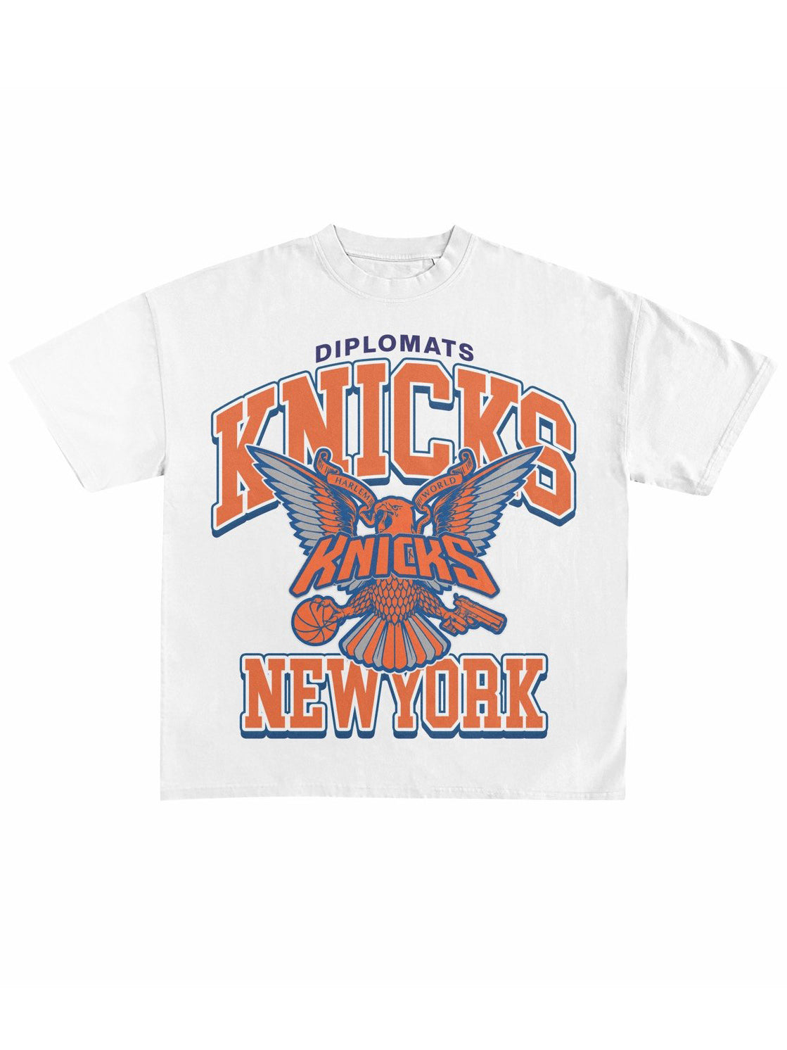 Diplomats NY Knicks Jumbo Print Graphic Tee - White