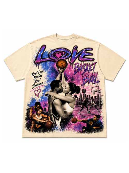 Black oversized cotton graphic t-shirt with 'Mitch' Harlem streetwear design featuring Apollo Theater marquee, vintage BMW, and jumbo screen print detail