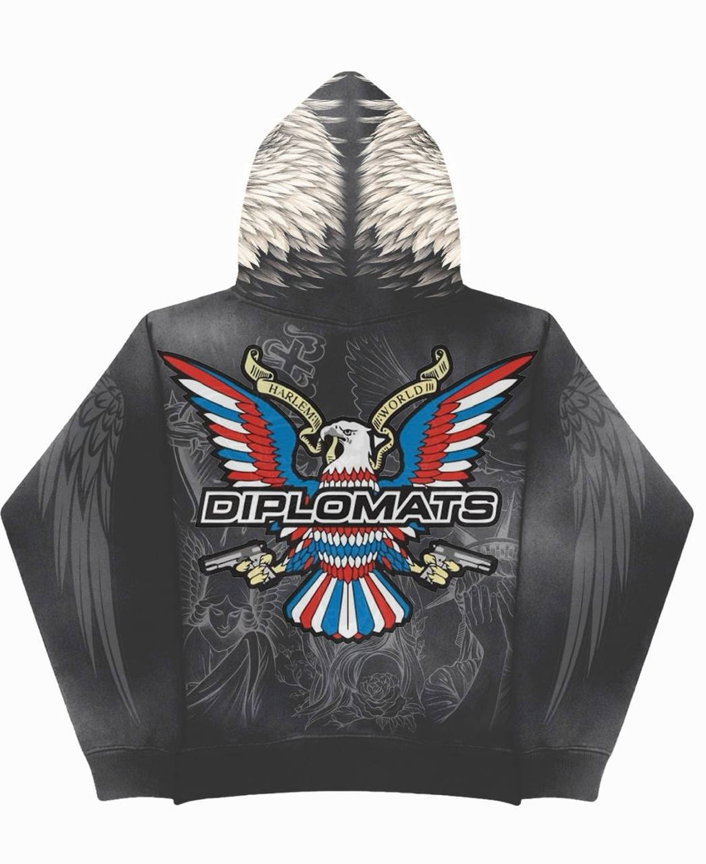 Diplomats "Eagle" Full-Zip Hoodie – Stoned Acid Black