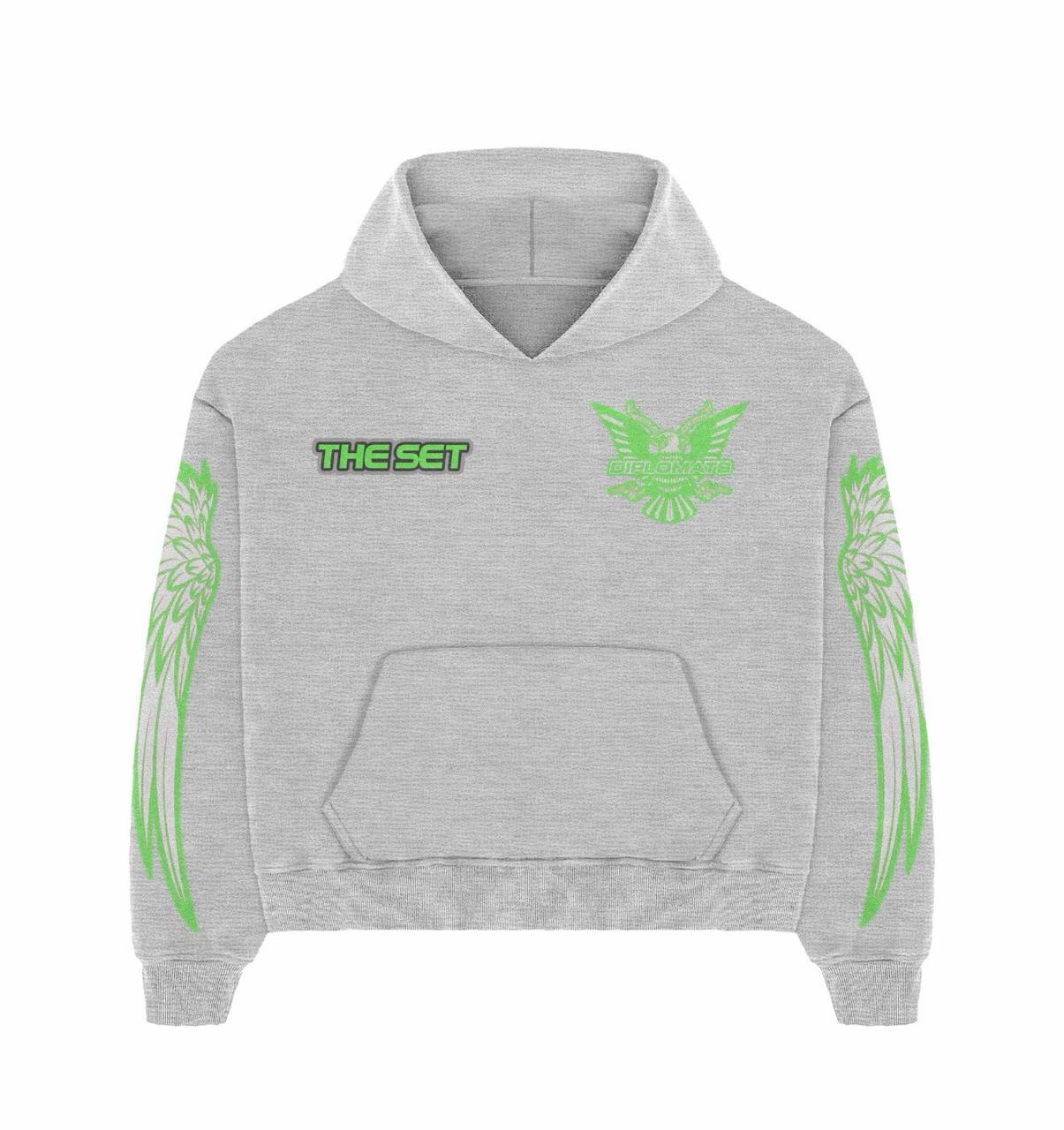 Club Foreign x Diplomats "Electric Heritage" – Heather Grey / Neon