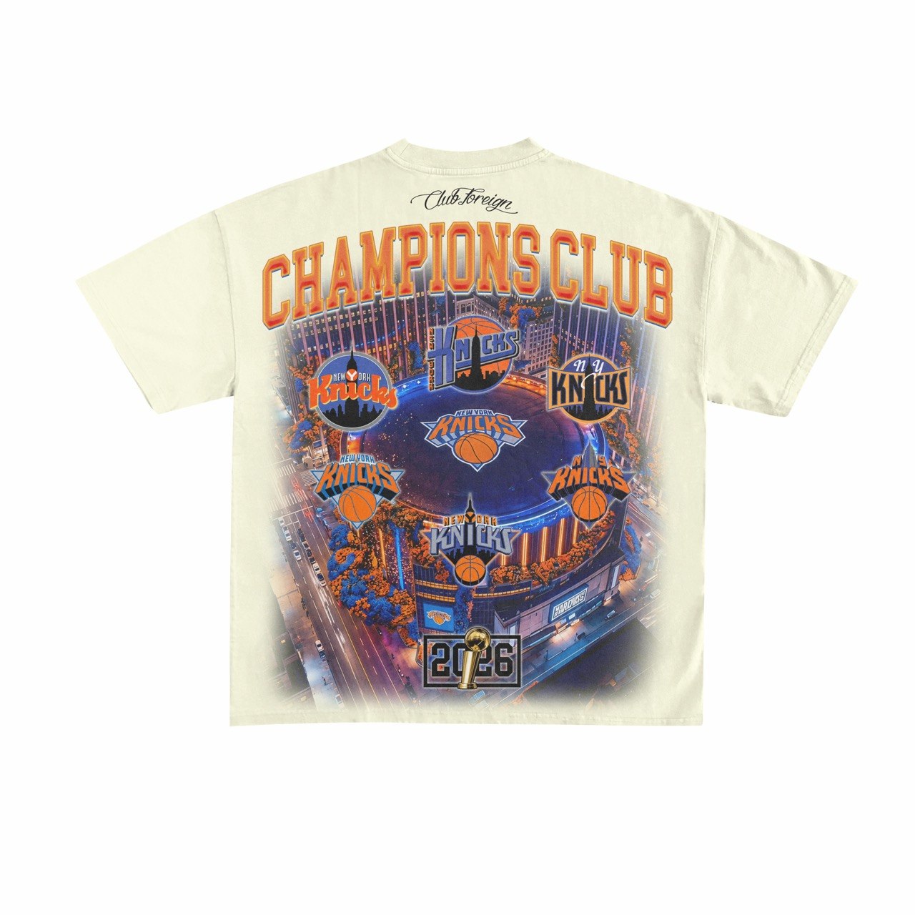 "Champions Club" 2026 NY Championship Tee – Cream