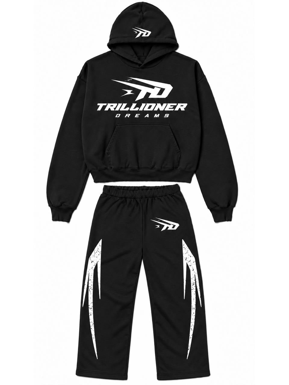 Trillionaire Dreams 2-Piece Heavyweight Sweatsuit Set – Black